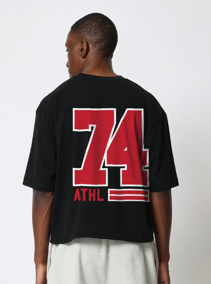 SUMWON Crop Fit Tee With Number & Letter Graphic Print