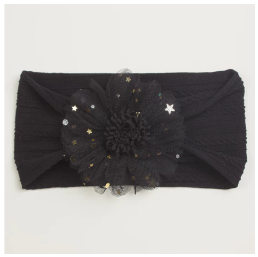 1Pcs Baby Candy Color Flower Seamless Wide Headscarf Baby Nylon Headband Cute Princess Accessories Soft Comfortable HS17