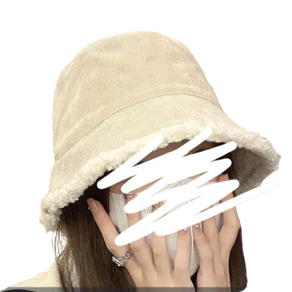 Lovito Women Casual Plain Reversible Lambswool Korean Version Warm Windproof Hats LFA11177