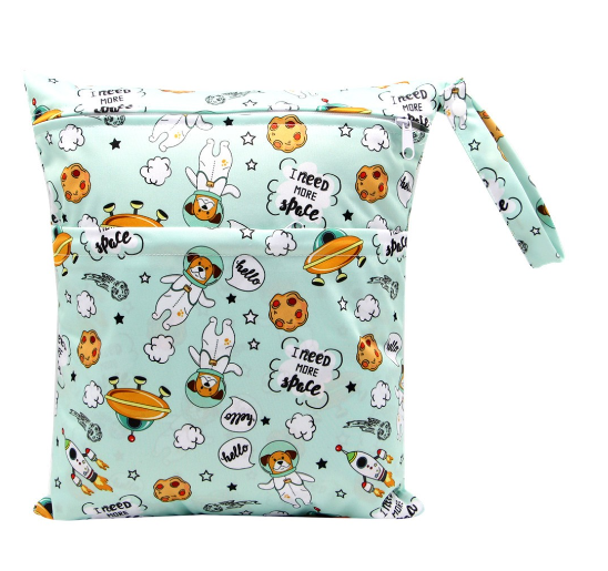 Diaper Wet Dry Bags Duble Zipper Printed Portable Waterproof Dag Storage Bag Swimwear Bag  30x36cm