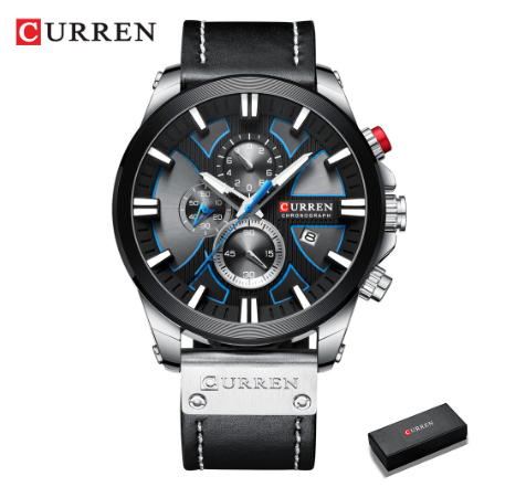 Curren Watch Chronograph Sport Watches Quartz Clock Leather Male Wristwatch Fashion Gift for Men 8346 BRONZE