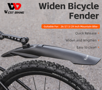 WEST BIKING Mountain Bike Fender Set Universal 29 inch MTB Mudguard Adjustable Front and Rear Mud Flaps Bicycle Mud Protector