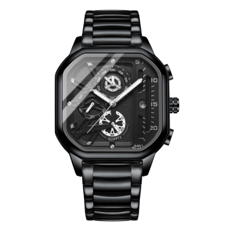 Binbond Original Luxury Square Men's Watch Student Fashion Light Luxury Non-Mechanical Quartz Stainless Steel Watch M5