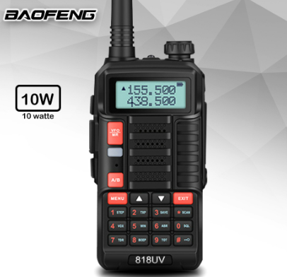 Baofeng 818-UV UHF VHF 10W Walkie Talkie Two Way Radio Black