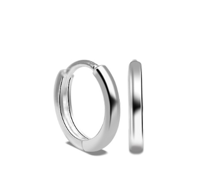 Italy Sterling Silver Plain Clip Earring