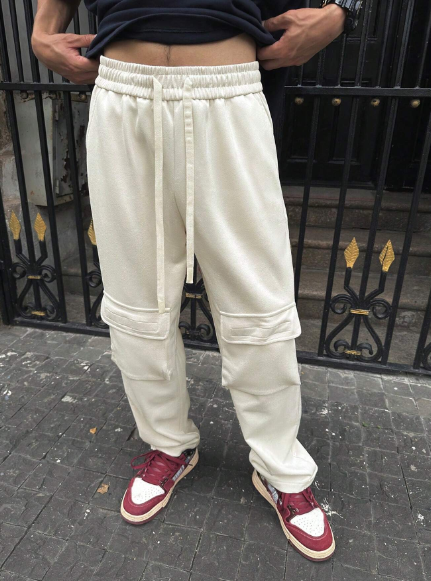 Manfinity LEGND Men Solid Color Drawstring Waist Casual Cargo Pants