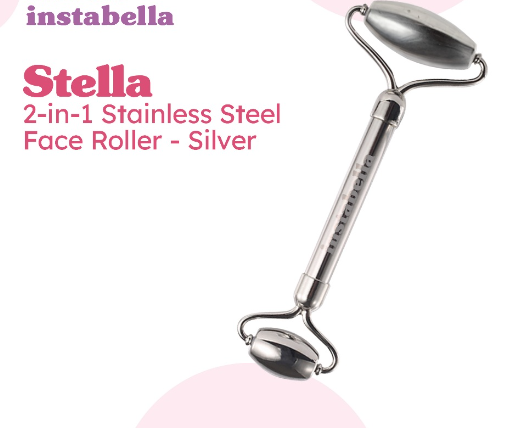 Instabella Stella 2-In-1 Stainless Steel Face Roller - Silver