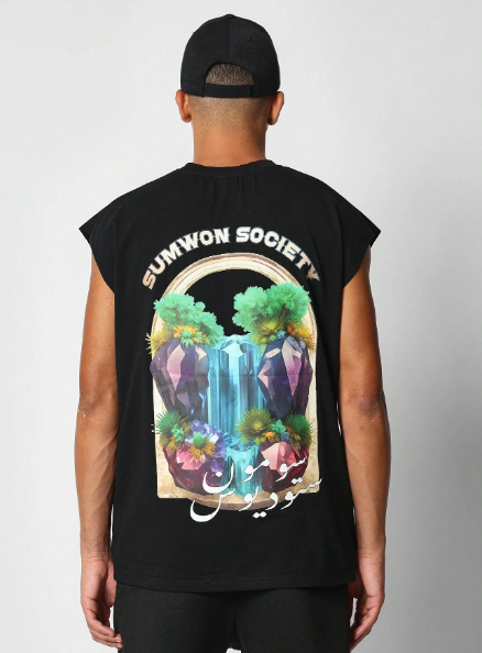 SUMWON Oversized Fit Tank With Print