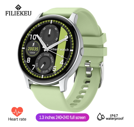 FILIEKEU couple smart watch waterproof Bluetooth sports fitness fashion smart watch smartwatch for woman GREEN