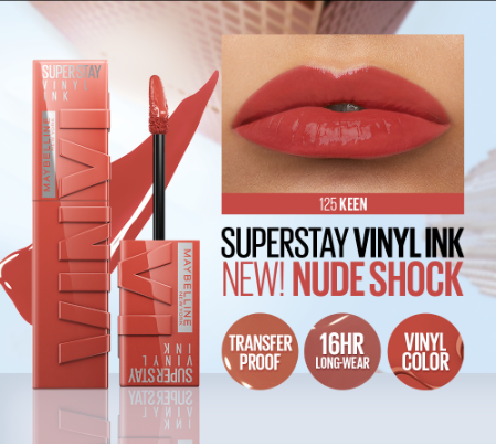 Maybelline Superstay Vinyl Ink Liquid Lipstick (Nude Shock, Long Lasting, Waterproof) Keen