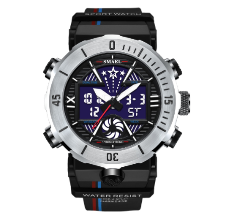 SMAEL Sports Watch for Men Top Brand Male LED Alarm Clock Digital Quartz Wrist Watches Military Waterproof Dual Display Watch 02