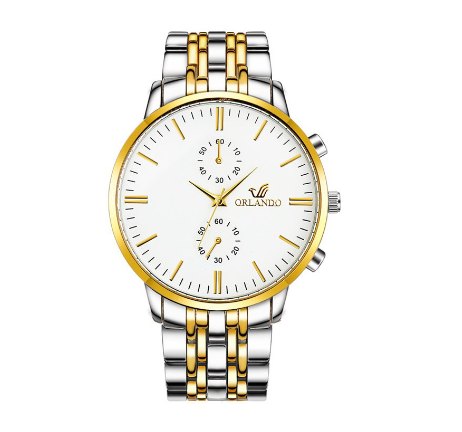 ORLANDO Men Watches Luxury Gold Stainless Steel Quartz Wristwatches Fashion Business Watch 04