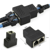 RJ45 1 To 2 LAN Ethernet Network Cable Female Splitter Adapter Connector Splitter Extender Plug Network Tee Head