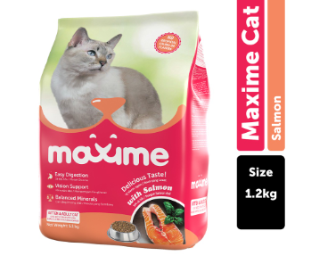 Maxime Dry Cat Food Kitten & Adult - Salmon Flavor 1.2kg