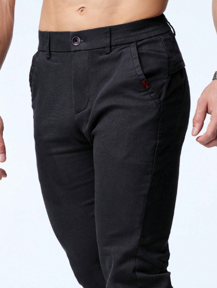 Men's Solid Color Slim Fit Casual Pants