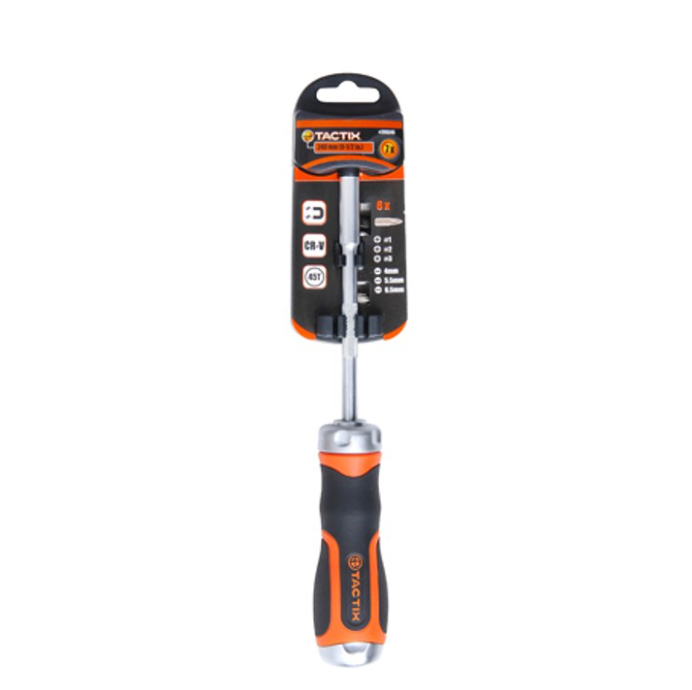 Tactix ME205245 Screwdriver Ratchet with Bits