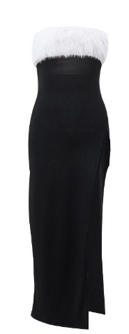 Women's Black Dress Evening Gown Fashion Fluffy Off Shoulder Sleeveless Sexy Party Dresses