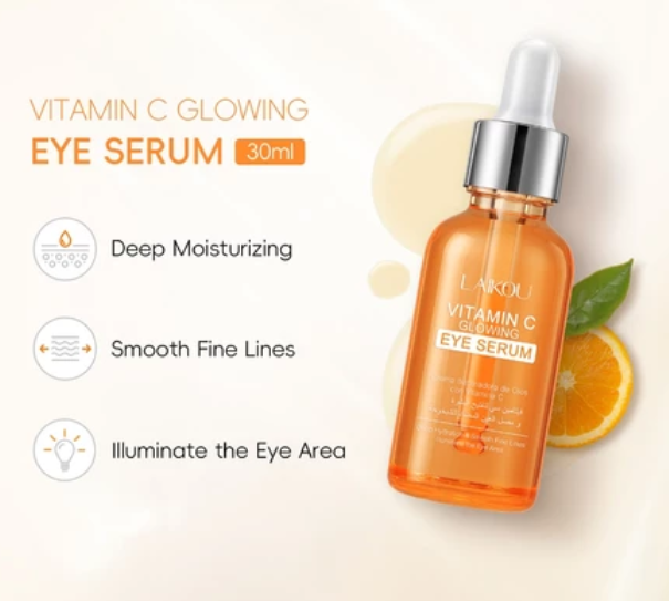 LAIKOU Vitamin C Brightening Eye Serum Lighten Dark Circles Eye Bag Anti-aging 30ml