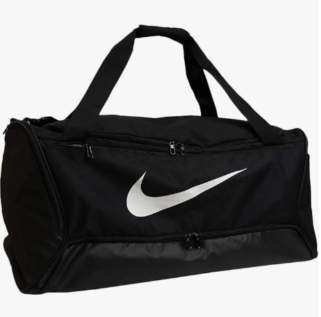 NIKE Brasilia Large Duffel - 9.0, Black/Black/White, Misc