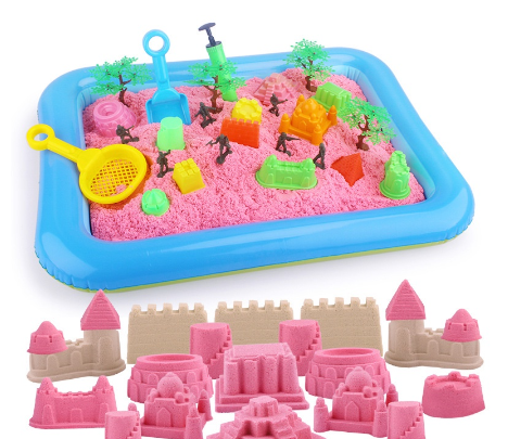 Creative DIY Moldable Mystery Castle Magic Sand Cartoon and Castle Moldings Playset toys for Kids