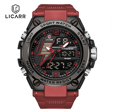 LICARR Brand Original Men's Watches Fashion Analog Digital Casual Waterproof Date Sports Men's Watch Stopwatch 9513 002