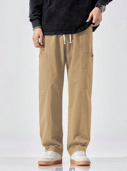 Men's Solid Color Simple Daily Drawstring Pants