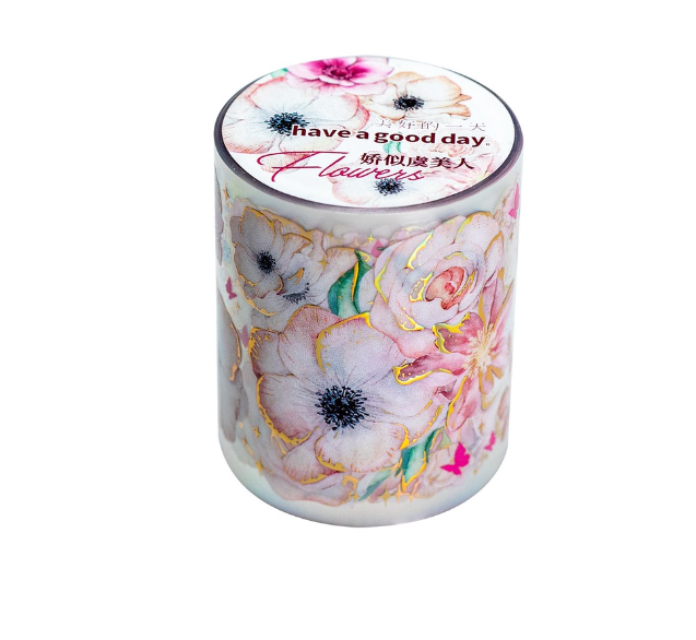 Washi Tape Floral Decorative Masking Tape Adhesive Tape For Journal Diy Craft Scrapbooking Supplies Gift Wrapping Decoration