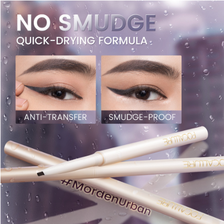 Focallure  Gel Eyeliner Never Fail No Smudge Ultra-fine Beveled Tip Multi-use Smooth High Pigment Easy To Control Quick Dry