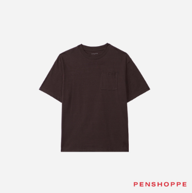 Penshoppe Modern Fit T-Shirt With Pocket For Men (Chocolate Brown)