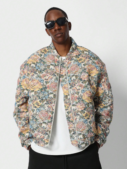 SUMWON Vintage Floral Graphic Jacket