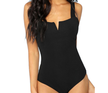 omen Basic Zip-Back Fastening Bodysuits LNE31067 Black