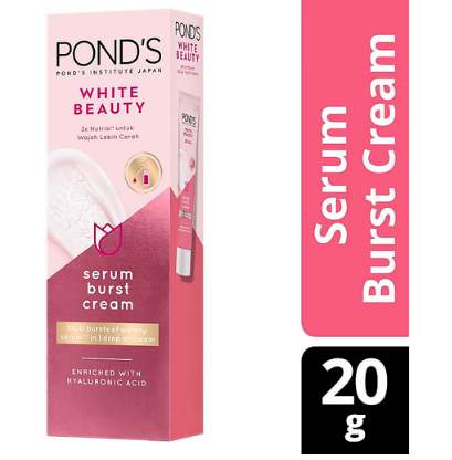 Pond's Bright Beauty Serum Burst Cream with Niacinamide, Hyaluronic Acid for Bright Dewy Skin 20g