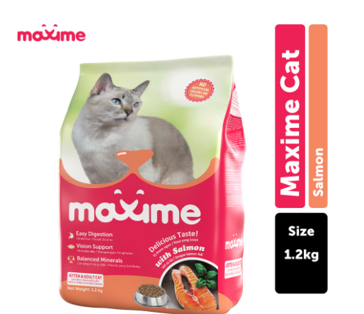 Maxime Dry Cat Food Kitten & Adult - Salmon Flavor 1.2kg