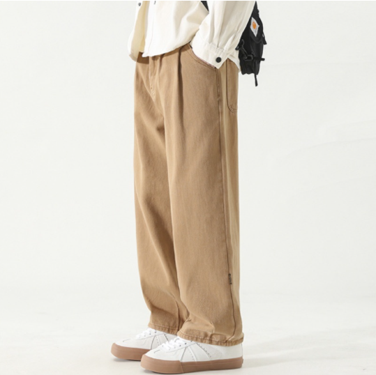 Straight Cut Pants For Men Khaki Baggy Slacks Korean Slocks Pants Man