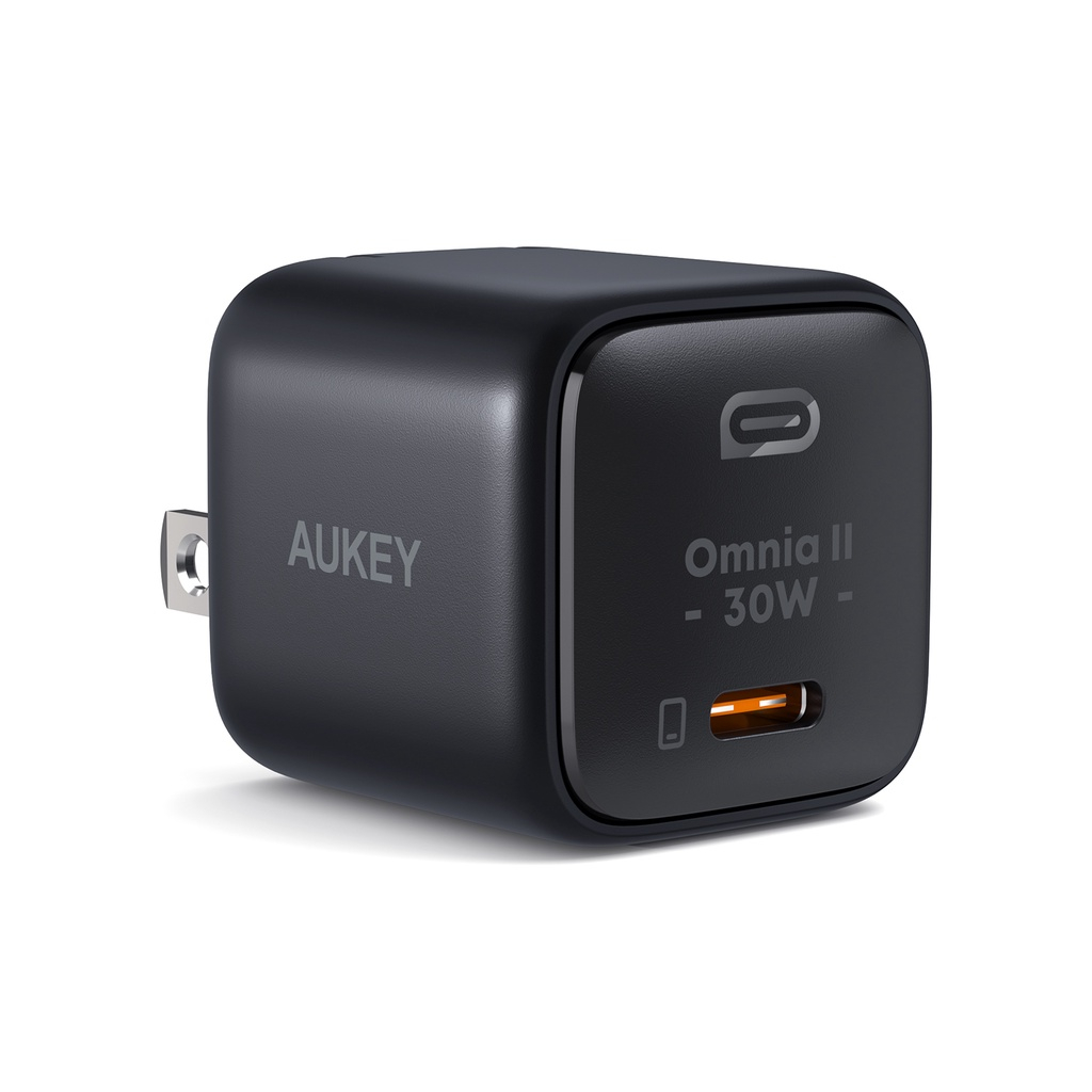 Aukey PA-B1L 30W Omnia Charger™ Gan USB C Supports Type C PD 3.0 Fast Charger For iPhone 14 13 12 11 X 8