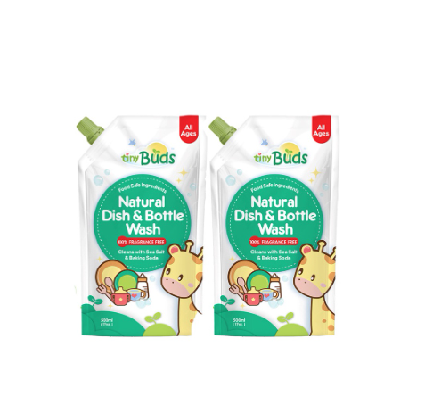 Tiny Buds Natural Baby Bottle & Dish Wash 500ml Set of 2