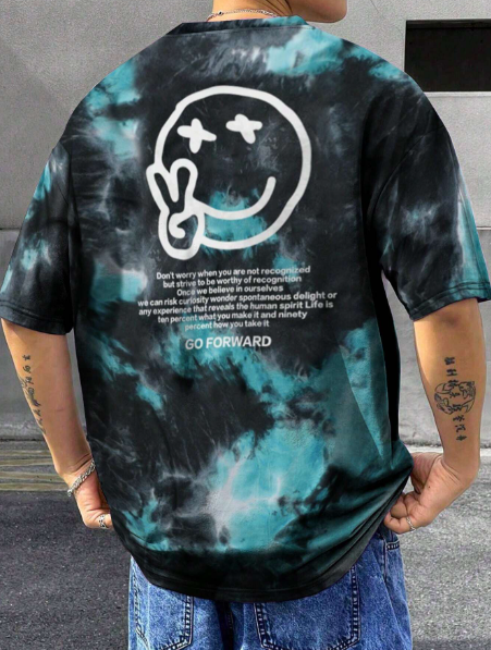 Manfinity LEGND Men's Round Neck Printed Casual Summer Short Sleeve T-Shirt (Random Print)