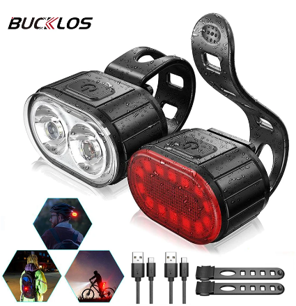 BUCKLOS Bike Lighting Front and Rear Lights Bicycle Lamp Led Cycling Light Bike Flashlight for Bicycle Front Taillight Lantern