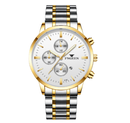 FNGEEN 5128 Men's Quartz Watch SILVER GOLD WHITE