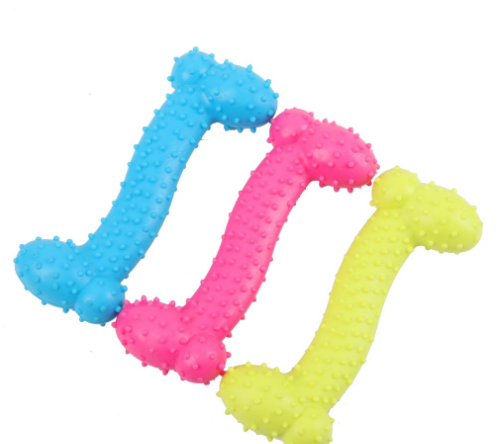 New Rubber Dog Toy with Thorn Bone Rubber Molar Teeth Pet Toy Dog bite Resistant Molar Training
