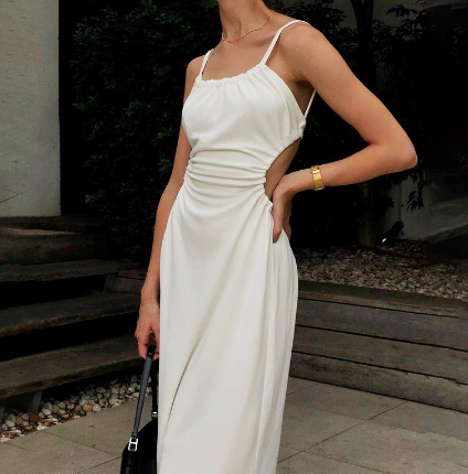 Summer Backless Lace Up Casual Long Dress