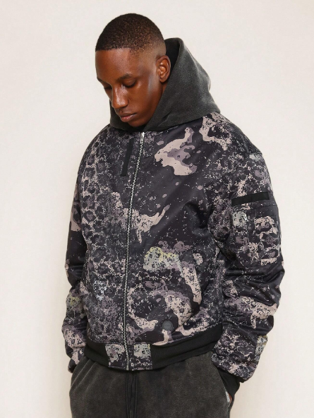 SUMWON Leopard Camouflage Bomber Jacket