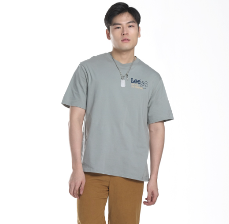 Lee Oversized T-Shirt for Men in Silver Blue