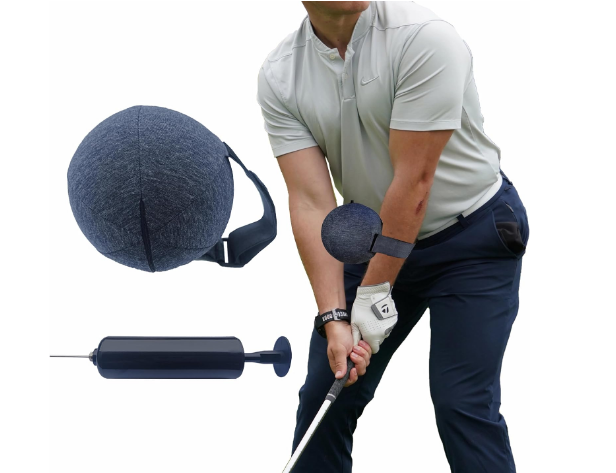 Tour Striker Smart Ball Golf Training Aid, Smart Ball Golf Training Aid with Air Pump and Adjustable Arm Bandage, Suitable for Beginner Golfers to Assist Arm Posture Correction Training