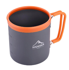 480ML Hard Alumina Travel Camping Mug Coffee Tea Handle Cup Outdoor Camping Cup