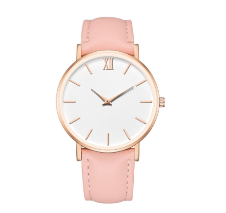 New neutral and simple literature and art bar pin Roman scale belt fashion gold shell quartz watch leisure Korean leather Watch F05