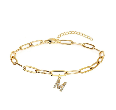 Fashion 26 Letters Alphabet Initials Crystal Bracelet Adjustable Bangle Women Men Jewelry Gift Wholesale M