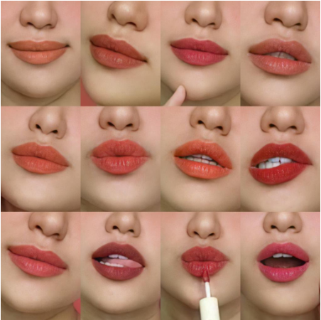 BEAUTY GLAZED Matte Powder Lipstick Clay Lipcream Matte Liquid Lipstick Waterproof Lip and Cheek Tint Double Use Cruelty-Free