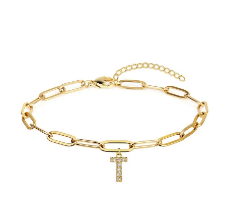 Fashion 26 Letters Alphabet Initials Crystal Bracelet Adjustable Bangle Women Men Jewelry Gift Wholesale T