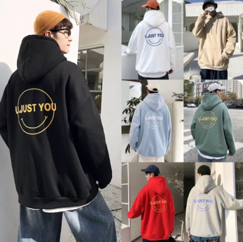 Men's Oversized Hoodies Long Sleeve Graphic Printed Chubby Loose Hooded Khaki Plus Size Simple Sweater Korean Style All-Match Fashion Casual Hoodie